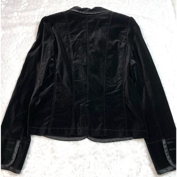 Sanctuary Black Velour Velvet Formal Blazer Jacket Women Size Medium Fall Winter - Picture 4 of 11